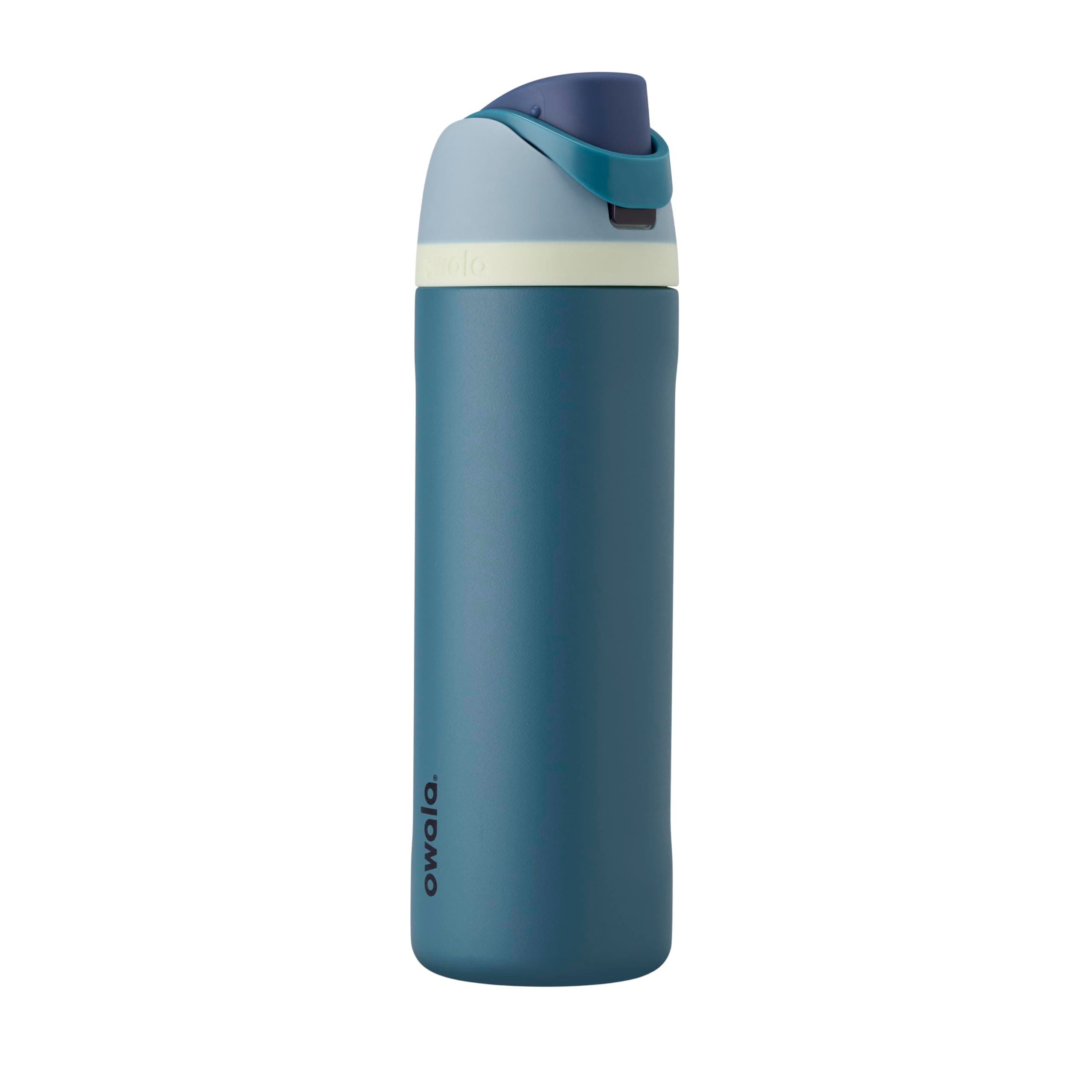 Botella de agua Owala FreeSip de acero inoxidable con pajita, aislada, sin BPA, ideal para viajes, 717 ml, color denim